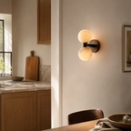 Double Globe Stone Wall Sconce