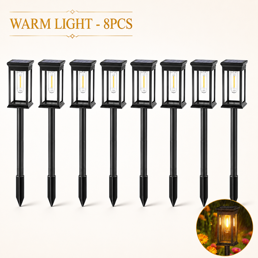 Solar LED Outdoor Pathway Light Pack of 8