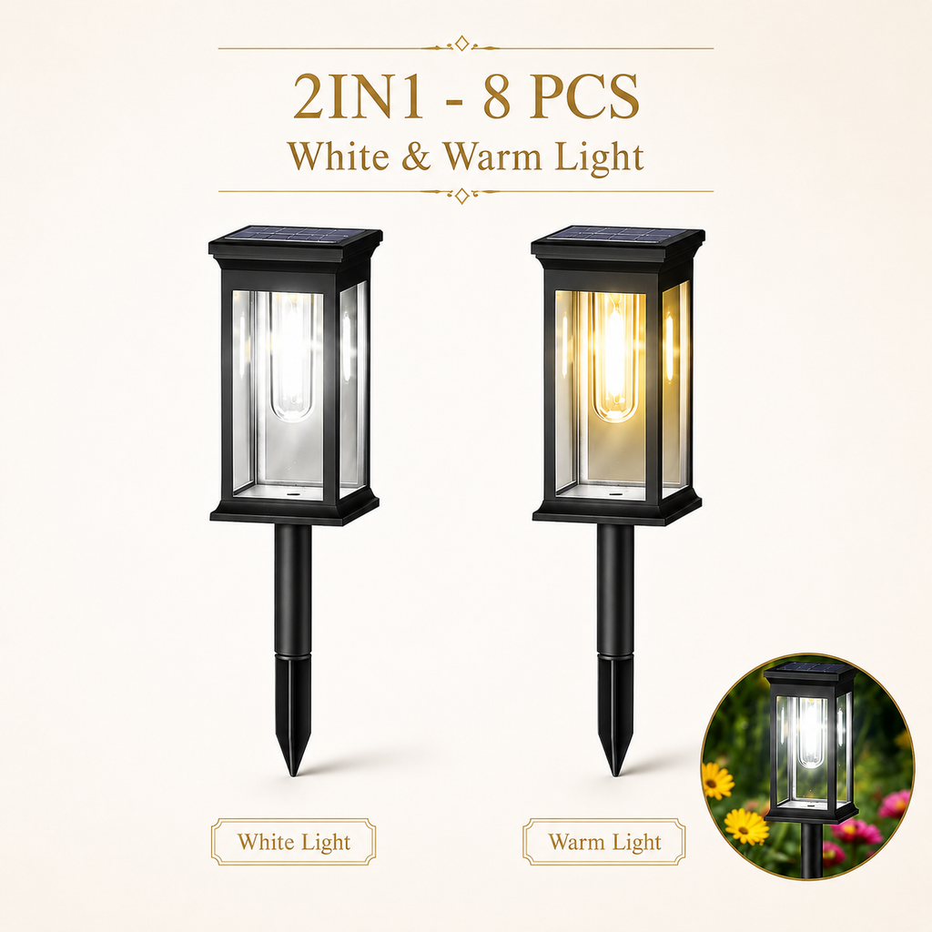 Solar LED Outdoor Pathway Light Pack of 8