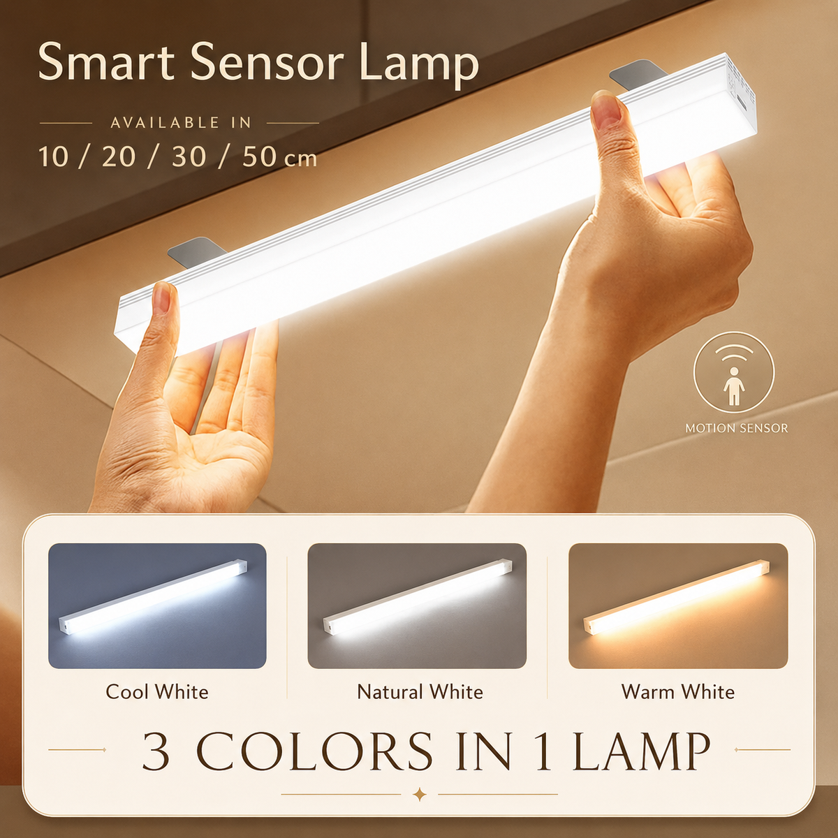 Motion Sensor Night Light 3 Color in 1 Pack of 2