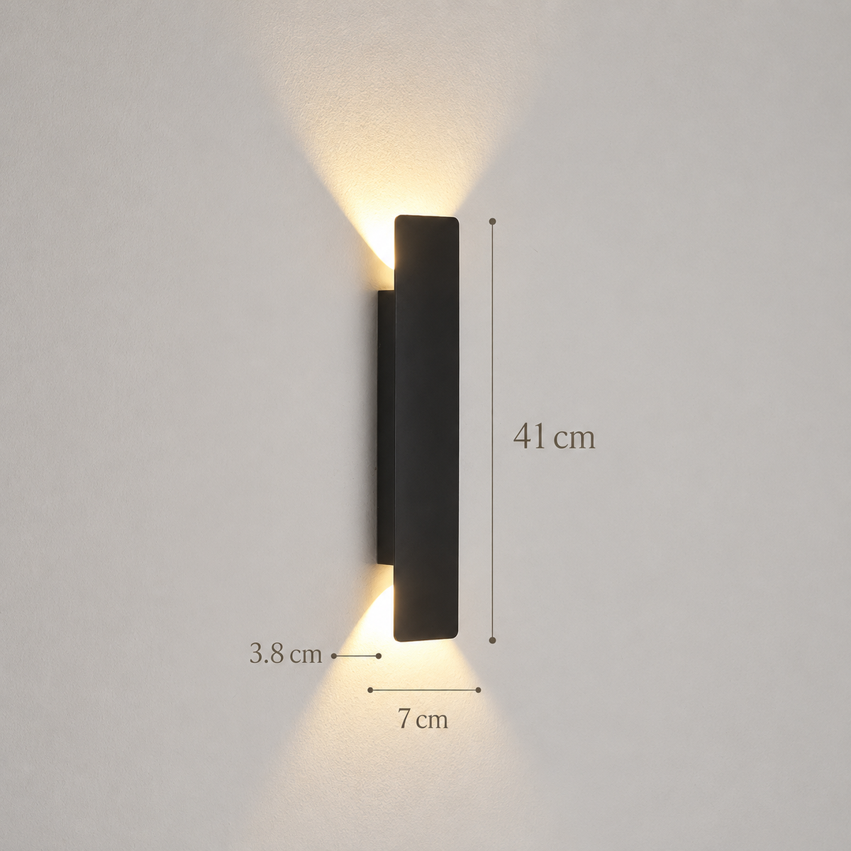 LED Outdoor Garden Wall Sconce 40cm Black