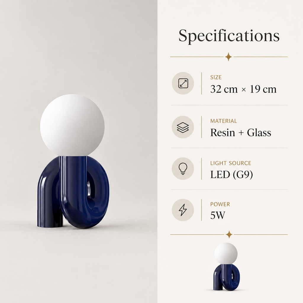 Blue Rechargeable Touch Table Lamp
