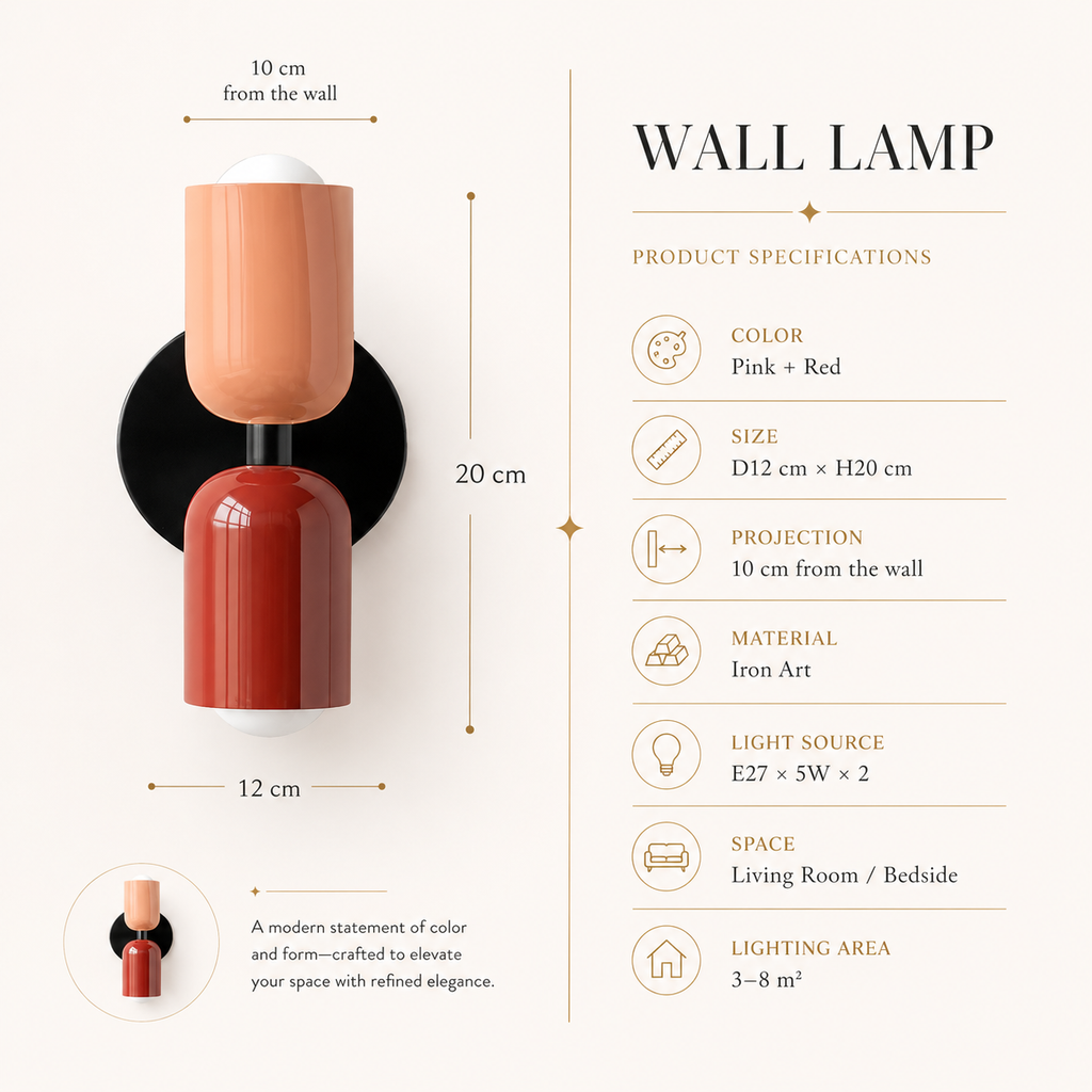 Black Nordic LED Wall Sconce