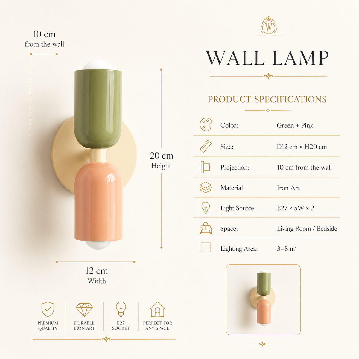 Beige Nordic Minimalist Wall Sconce