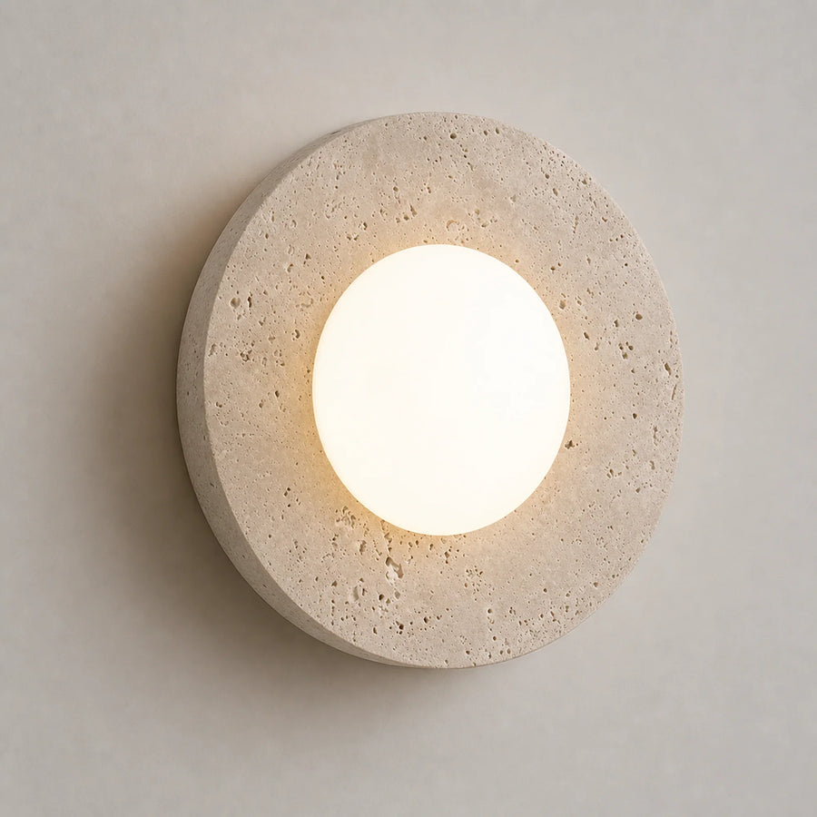 Travertine Globe Wall Sconce