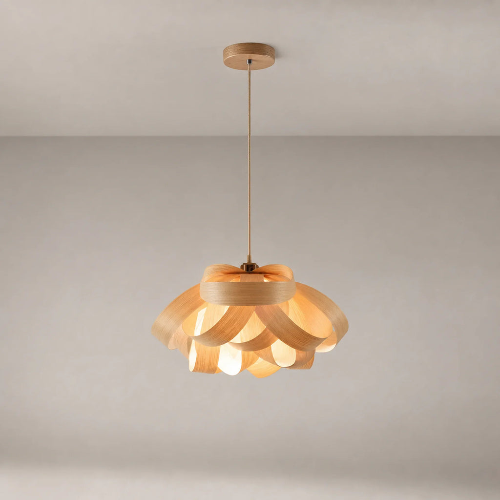 Woven Wood Pendant Light
