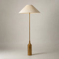 Pleated Brass Floor Lamp