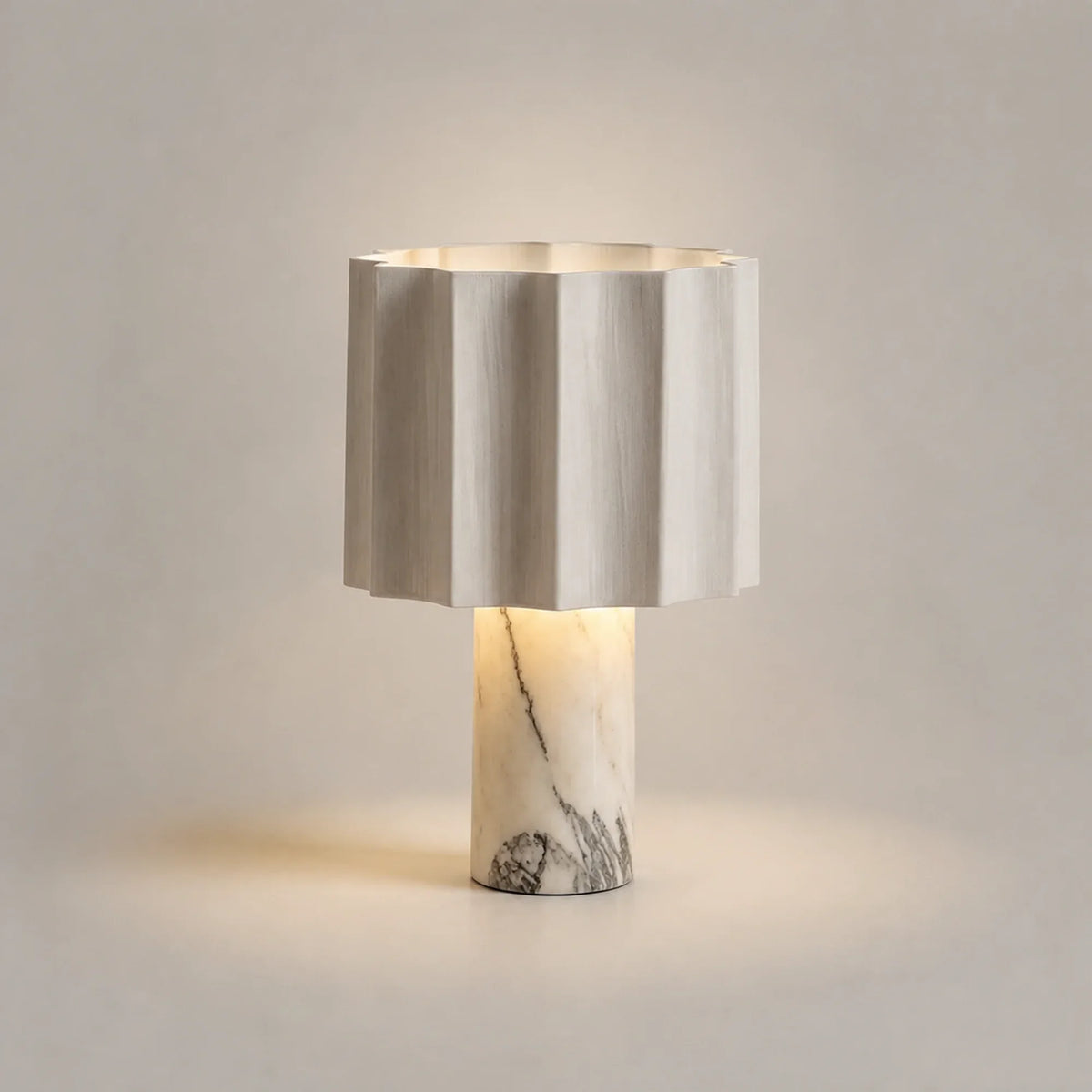 Scalloped Marble Table Lamp