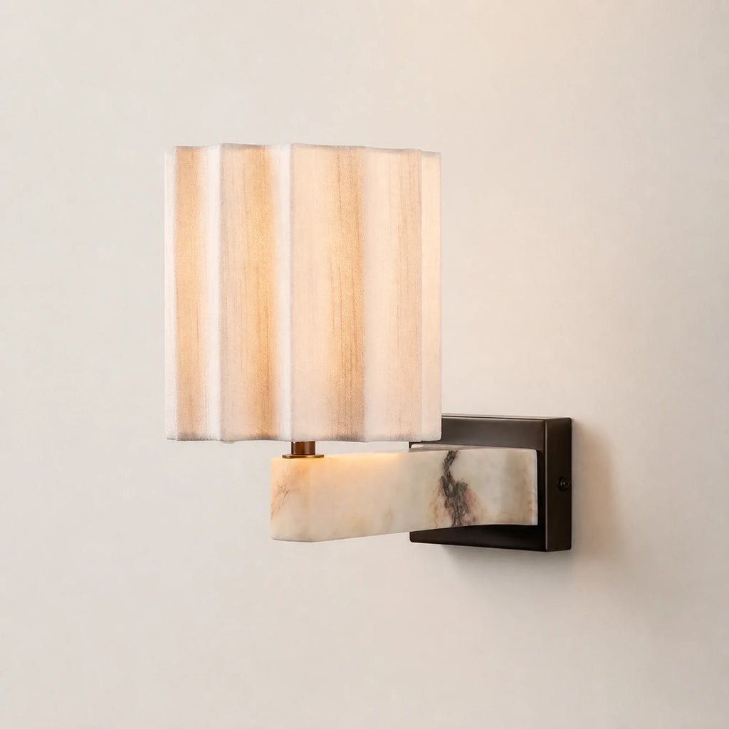 Marble Pleated Wall Sconce