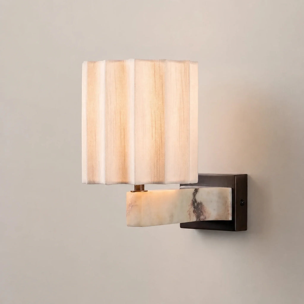 Marble Pleated Wall Sconce
