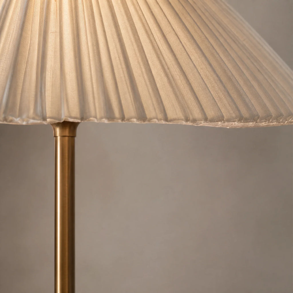 Pleated Brass Floor Lamp