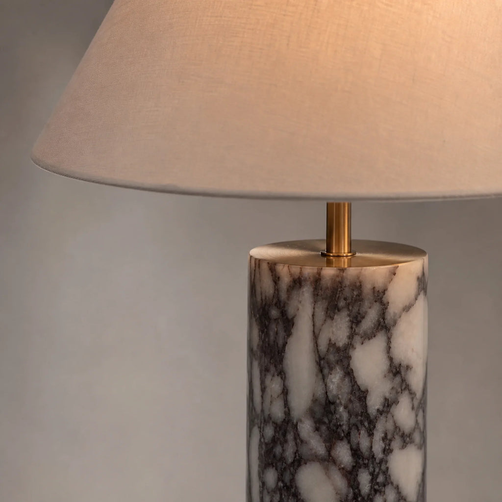 Marble Column Table Lamp