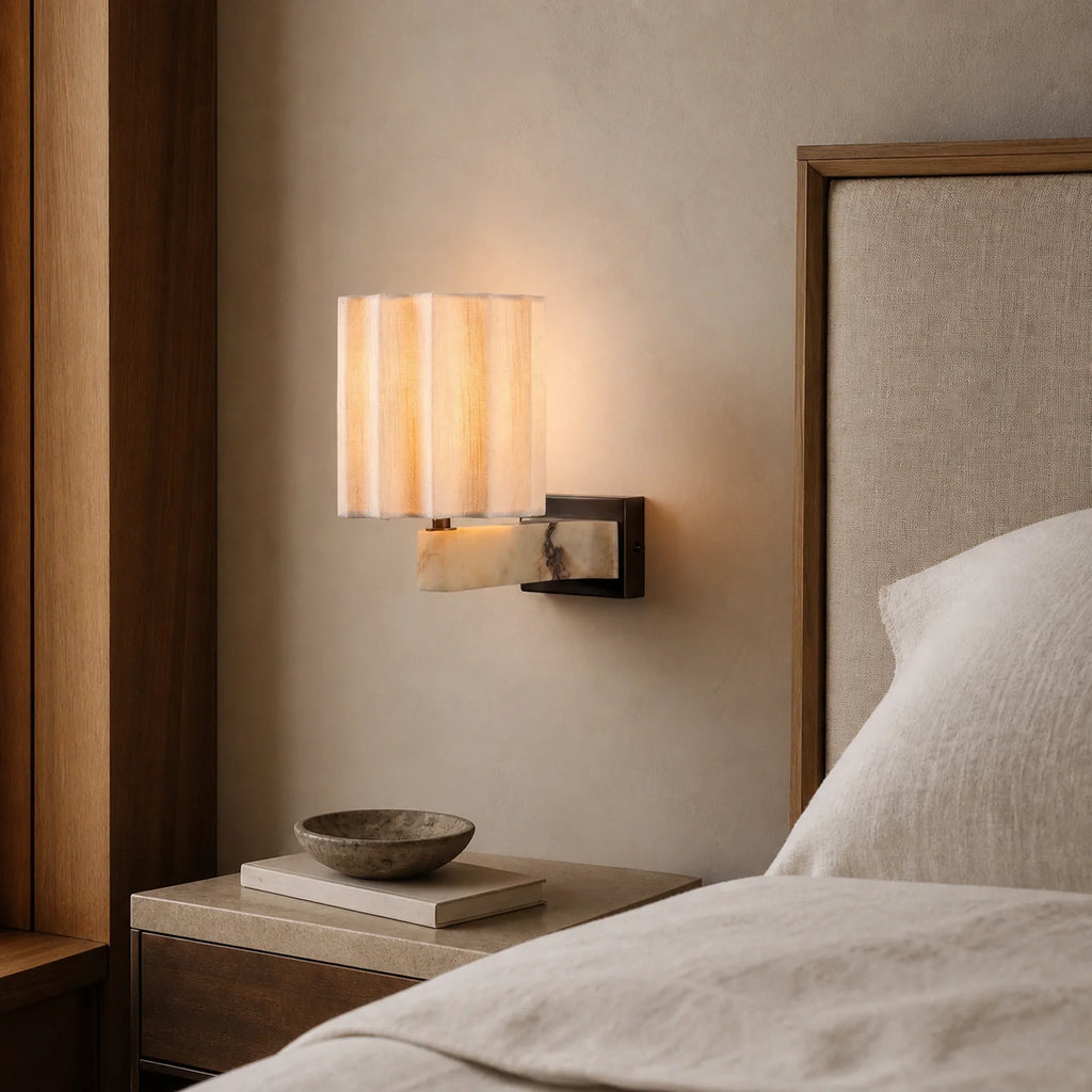Marble Pleated Wall Sconce