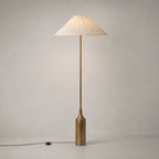 Pleated Brass Floor Lamp
