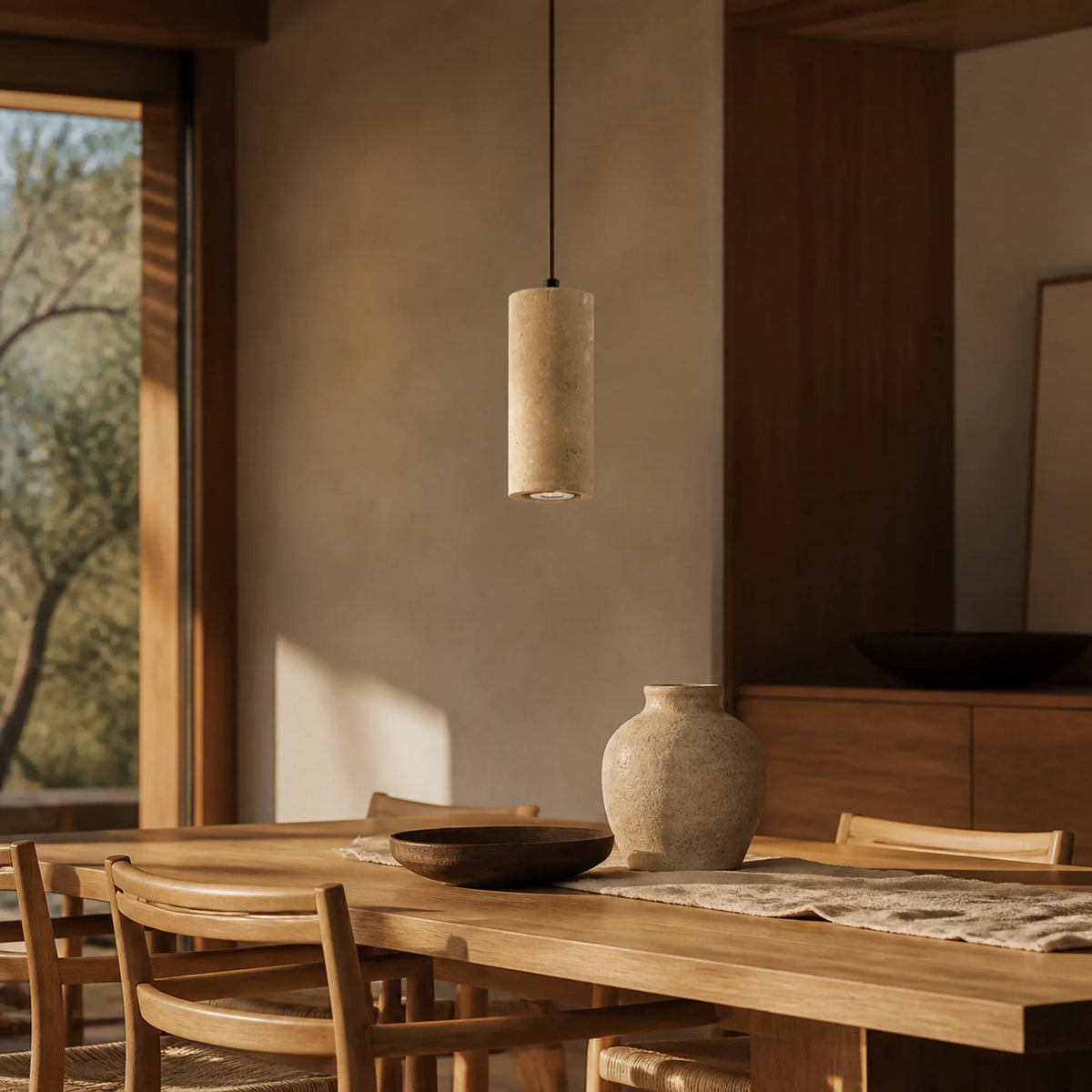 Travertine Stone Pendant Light