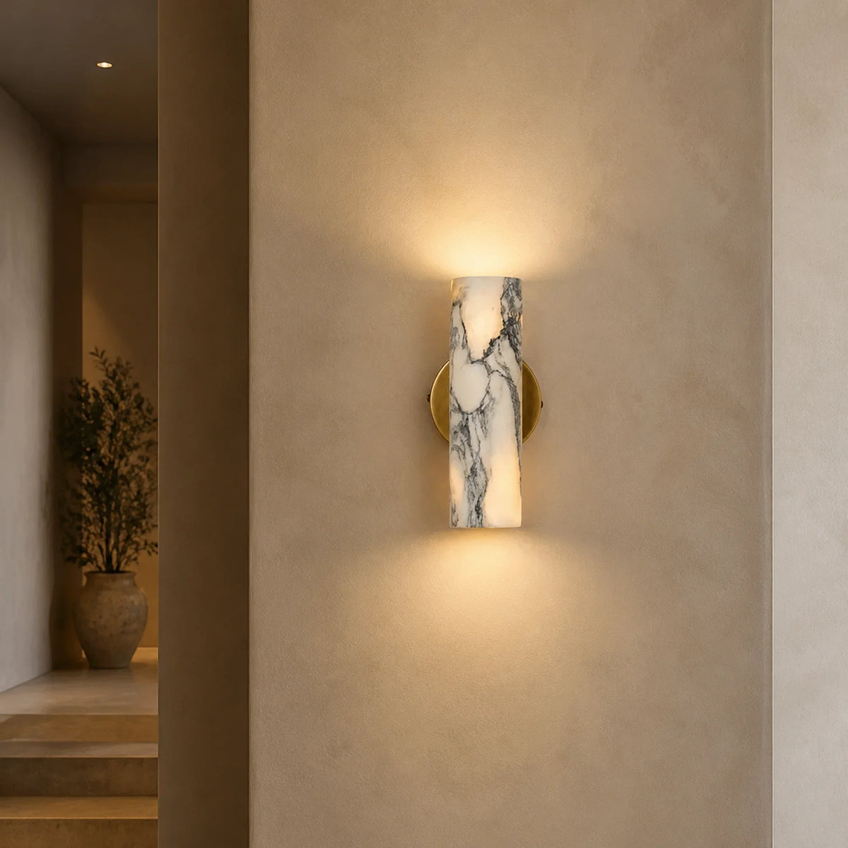 Marble Cylinder Wall Sconce