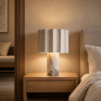Scalloped Marble Table Lamp