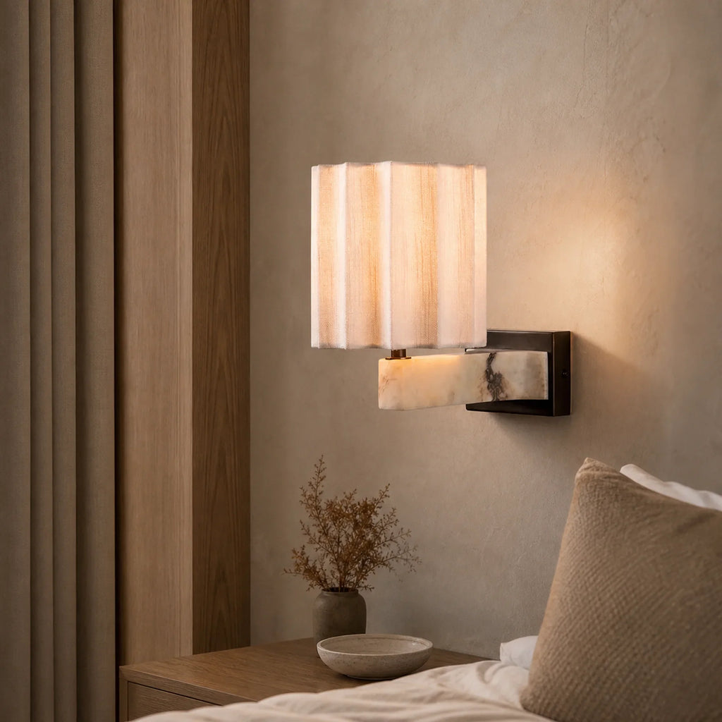 Marble Pleated Wall Sconce