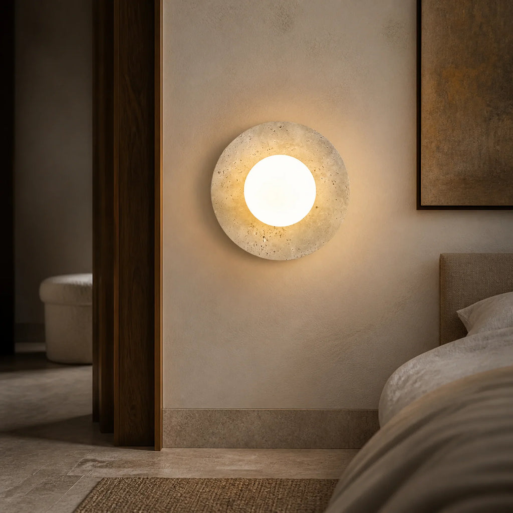 Travertine Globe Wall Sconce