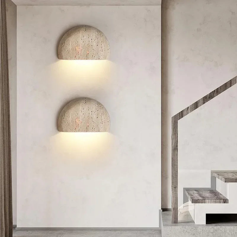 Travertine Half Moon Wall Sconce