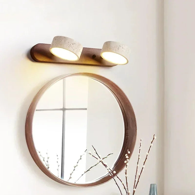 Nordic Wooden Double Head Wall Sconce