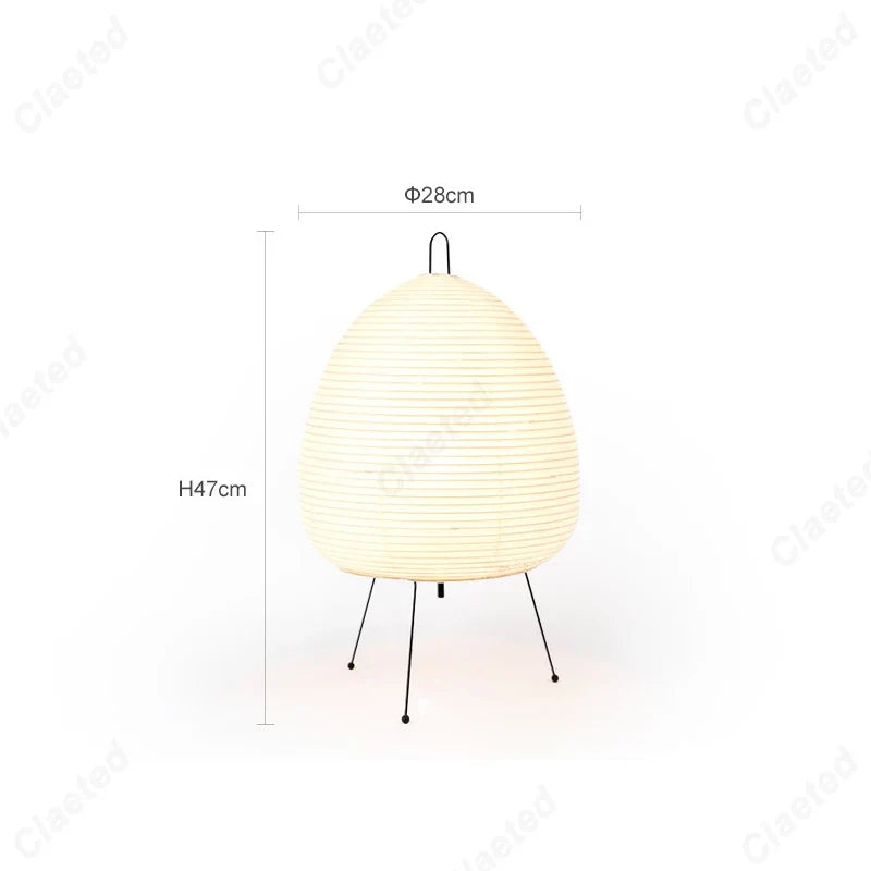 Japanese Rice Paper Tripod Table Lamp