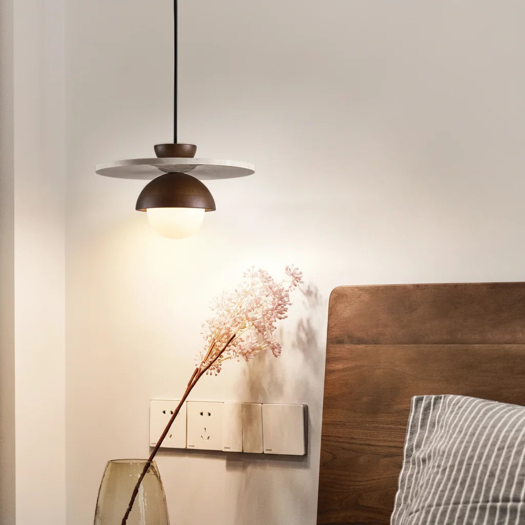 Stone-Toned Details for Focused Pendant Lighting