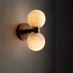 Double Globe Stone Wall Sconce