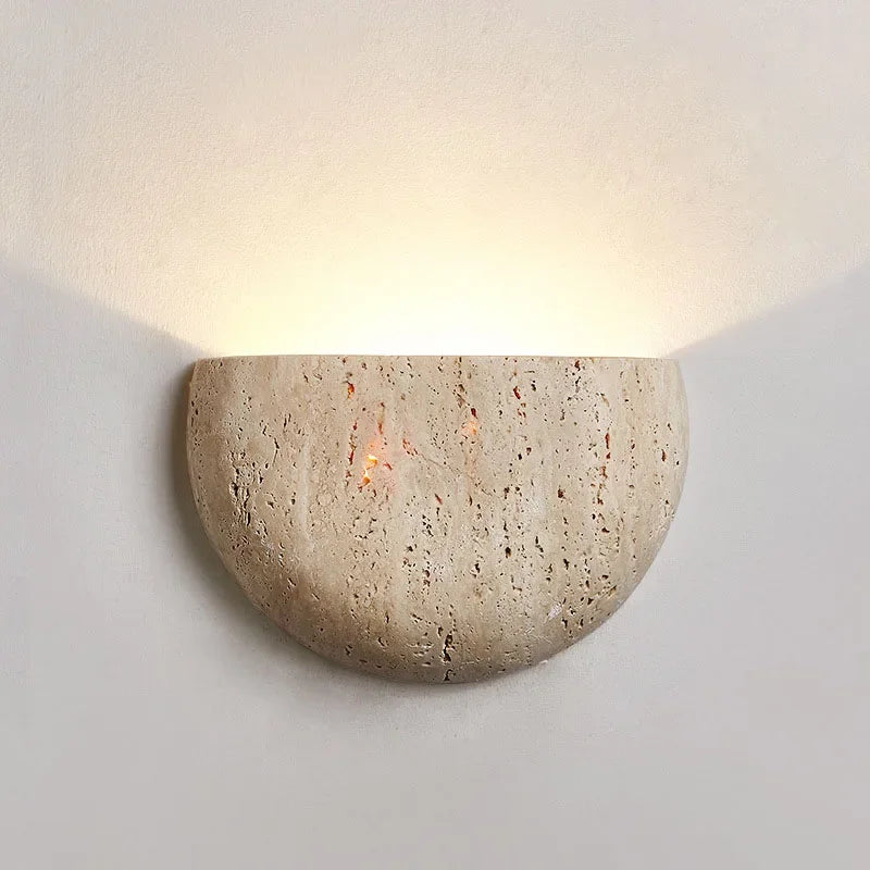 Travertine Half Moon Wall Sconce