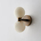 Double Globe Stone Wall Sconce