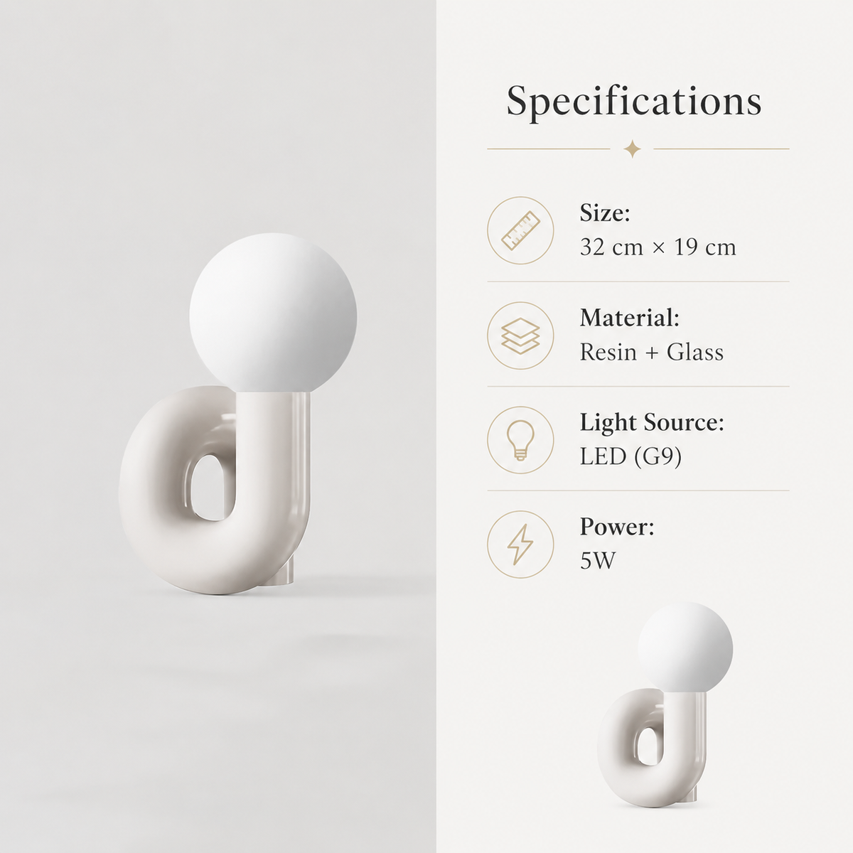 White Rechargeable Touch Table Lamp