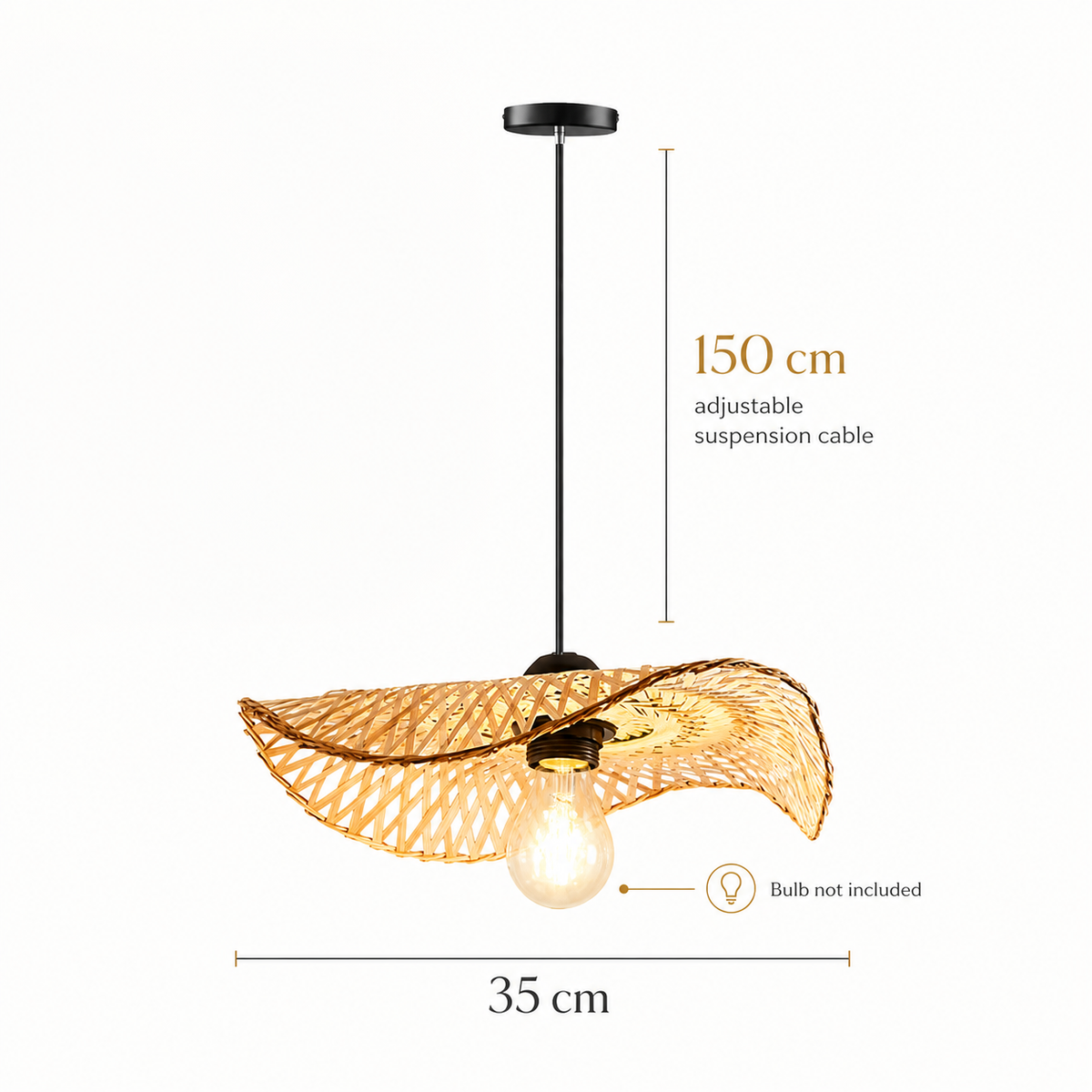 Handwoven Bamboo Chandelier – Cove