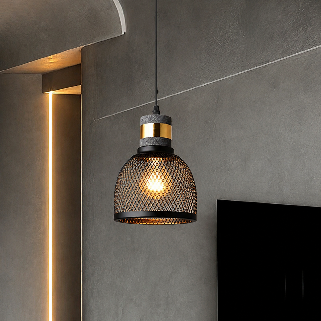 Concrete Mesh Pendant Light