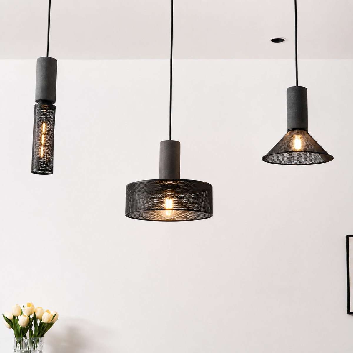 Concrete Mesh Pendant Light