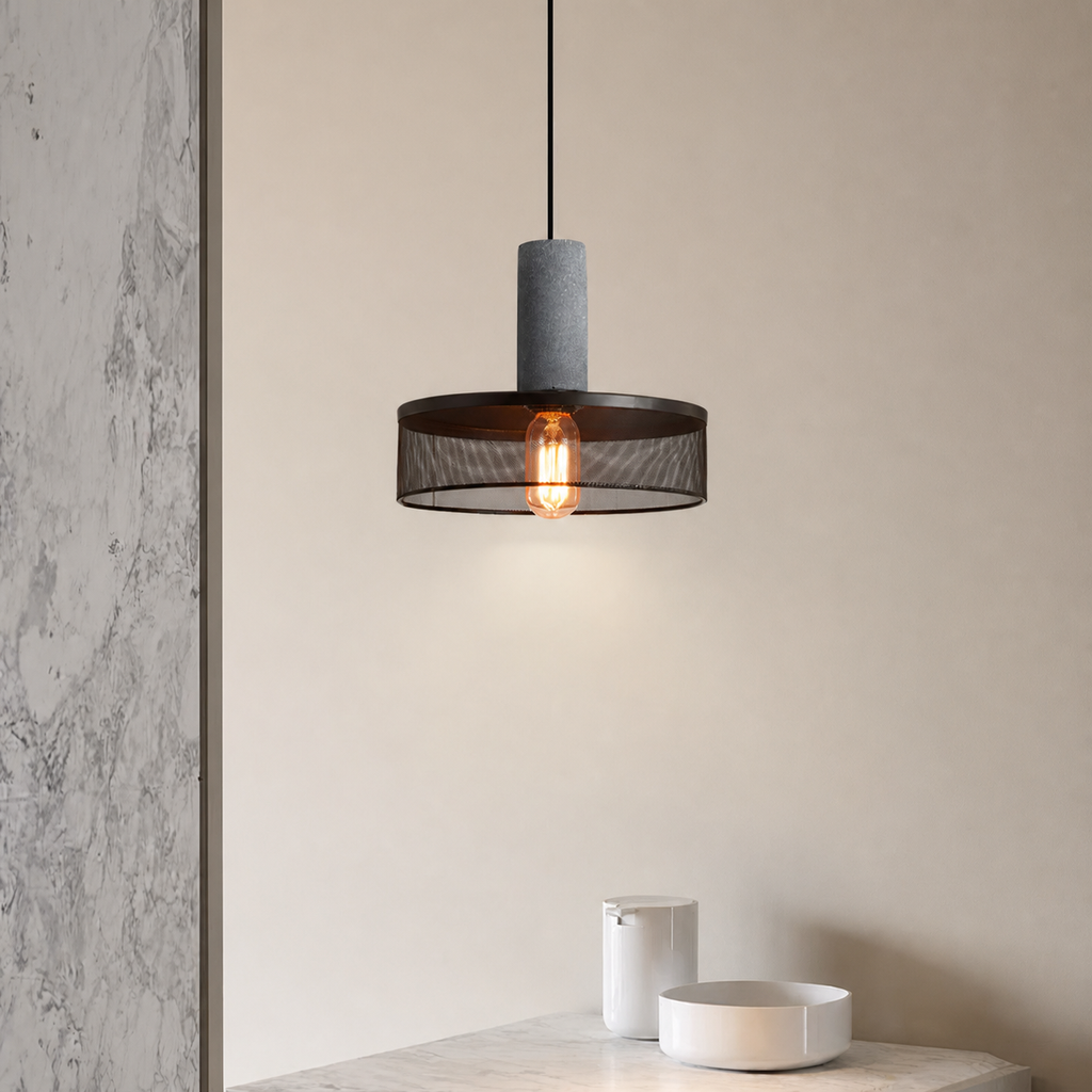 Concrete Mesh Pendant Light