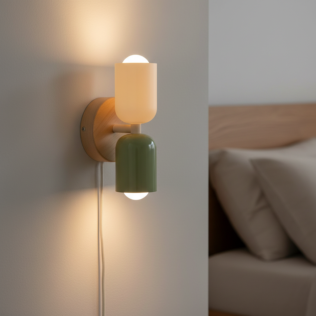 Beige and Green Nordic LED Wall Sconce