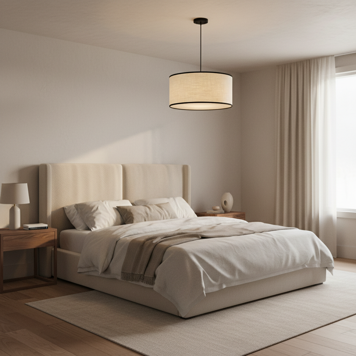 Modern Black Wabi Sabi Japanese Chandelier Warm Light