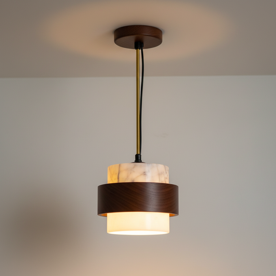 Marble Drum Pendant Light