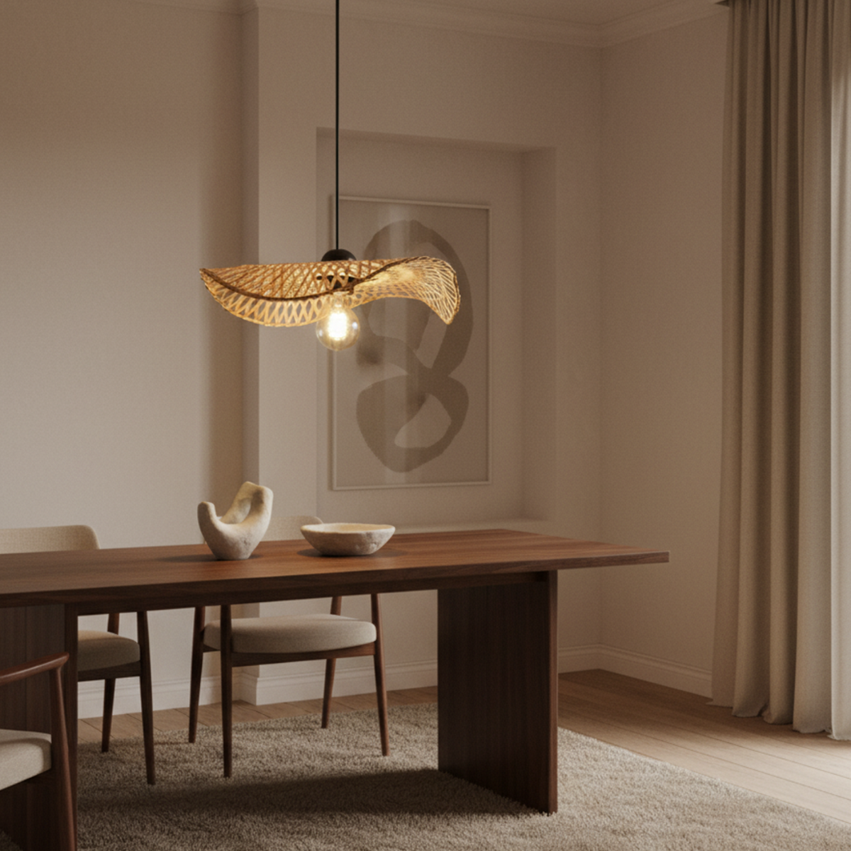 Handwoven Bamboo Chandelier – Cove