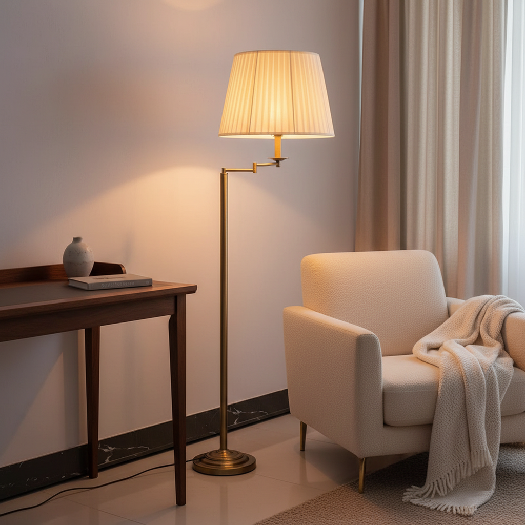 Adjustable Brass Floor Lamp