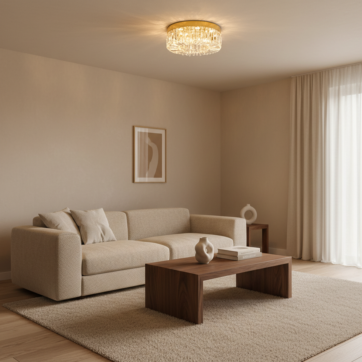 Crystal Flush Ceiling Light