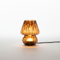 Amber Glass Mushroom Table Lamp
