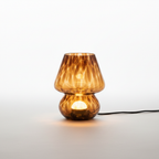 Amber Glass Mushroom Table Lamp