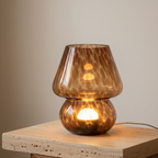 Amber Glass Mushroom Table Lamp