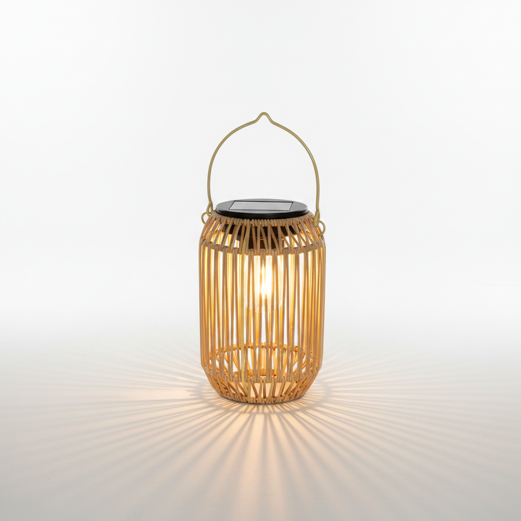 Boho Solar Rattan Lantern