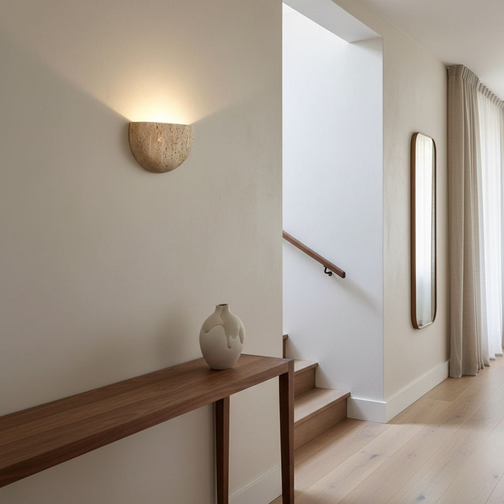 Travertine Half Moon Wall Sconce