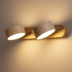 Nordic Wooden Double Head Wall Sconce