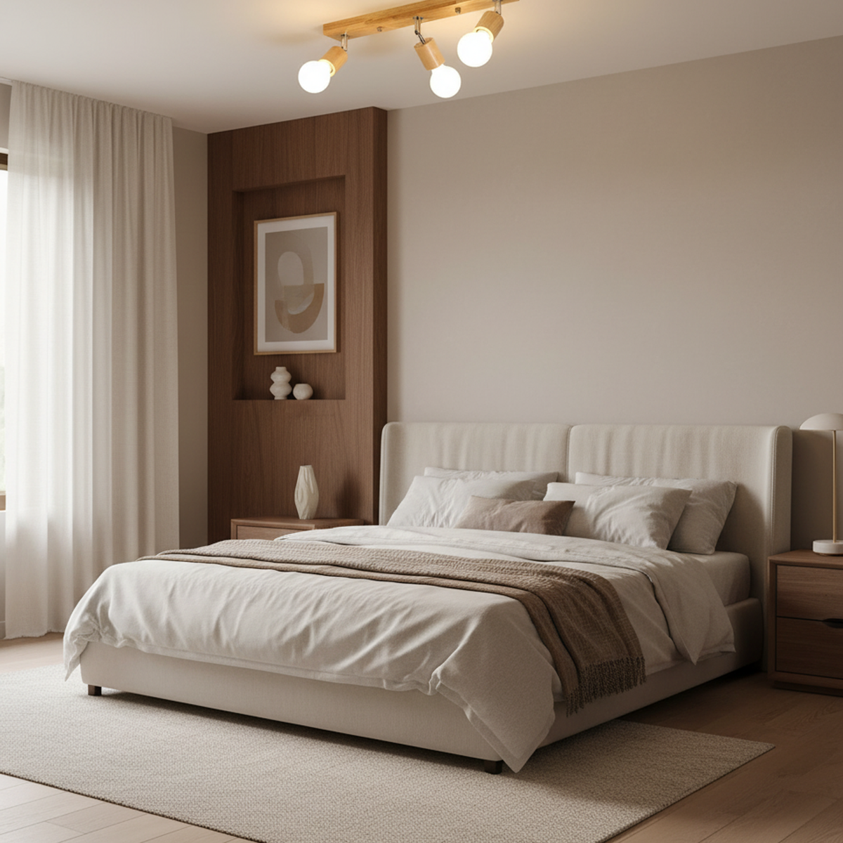Nordic Wooden Rotating Ceiling Light