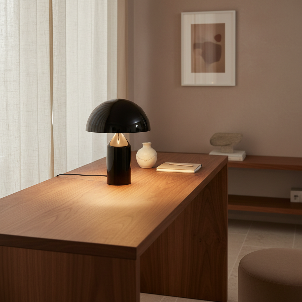 Small Black Rechargeable Touch Table Lamp