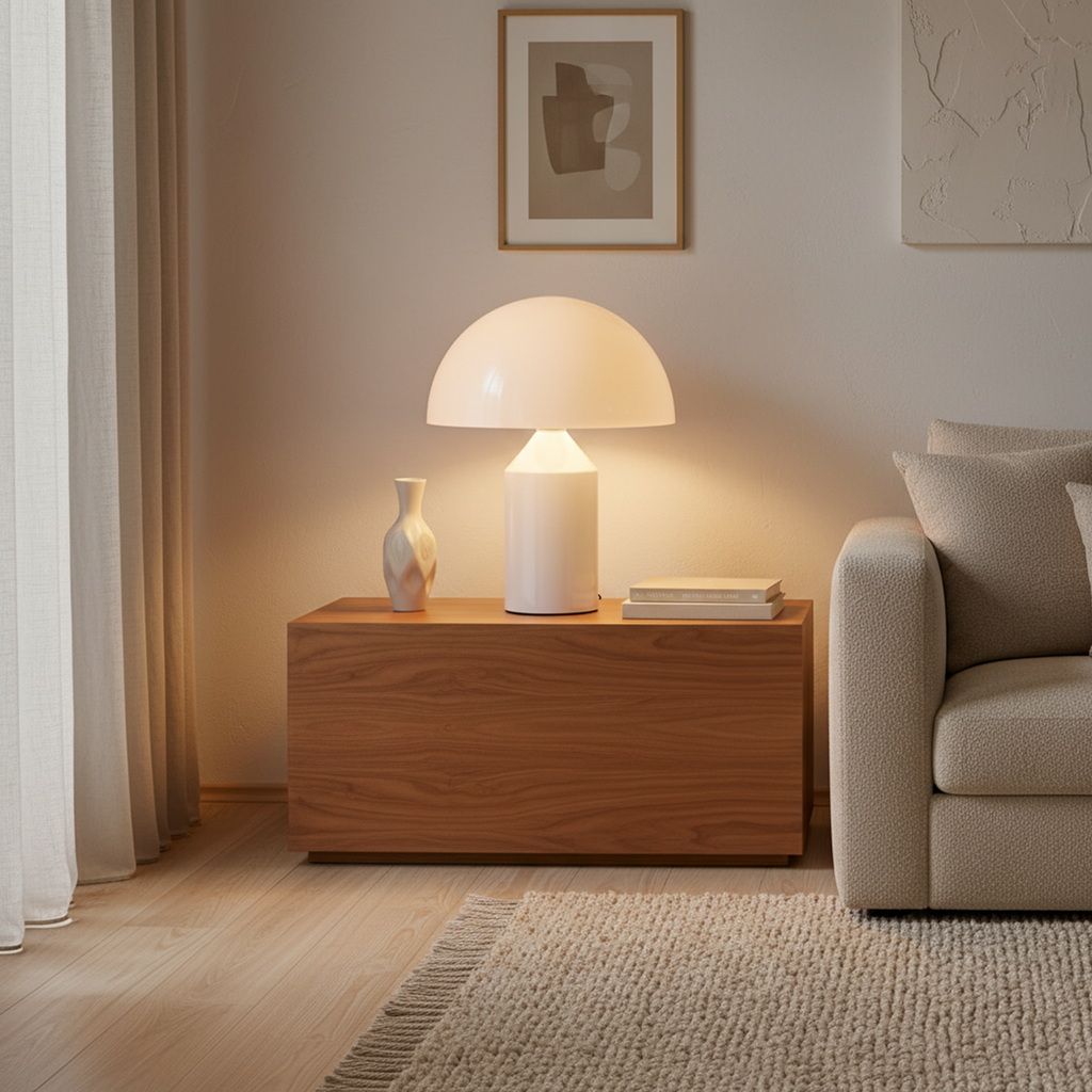 Large White Rechargeable Touch Table Lamp